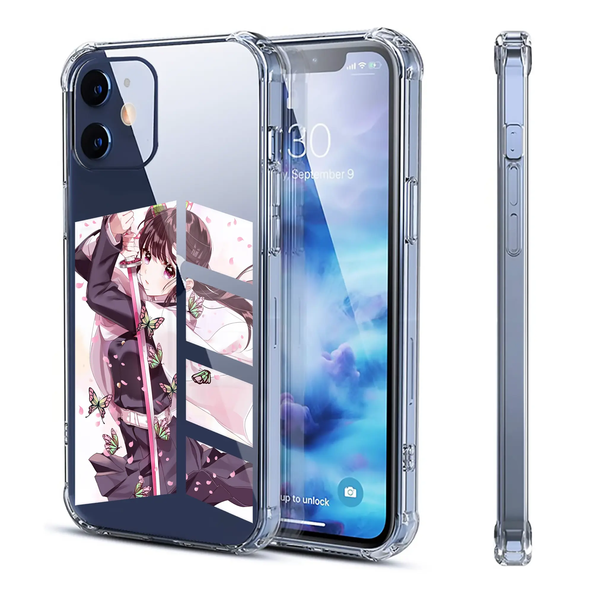 鬼滅の刃 グッズ,栗花落 カナヲ - IPhone 12シリーズ対応 ・ 透明スマホケース ・ クリアソフトケース ・ TPU素材 ・ 耐衝撃 ・ 高密着 ・ 防汚 防指紋 ・ 簡単着脱